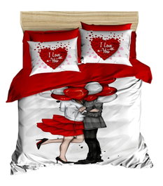 L'essentiel linge de maison Juego de Funda Nórdica Doble 200x220cm, Microsatén 100% Poliéster y Algodón 100%, Impresión 3D, Cremallera